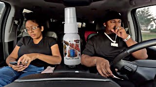 SPRAYING FART SPRAY IN THE CAR BEFORE MY HUSBAND GET IN hilarious [upl. by Reiners]