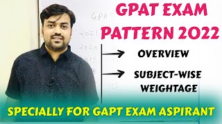 GPAT Exam pattern 2022  OVERVIEW  SUBJECTWISE WEIGHTAGE  SPECIALLY FOR GAPT EXAM ASPIRANT [upl. by Ajtak16]