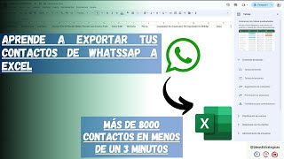 ¡Adiós lista interminable de contactos Cómo pasar TUS contactos de WhatsApp a Excel en 3 MINUTOS [upl. by Schuh128]