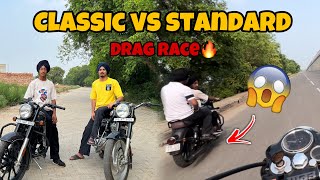 Classic bullet vs standard bullet ❤️ drag race🔥  garrymorindavlogss [upl. by Hogg]