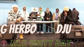 DJU amp G Herbo LIVE INTERVIEW MLK Day Chicago Youth Peace Mental health  more DJUTV 11523 [upl. by Newo331]