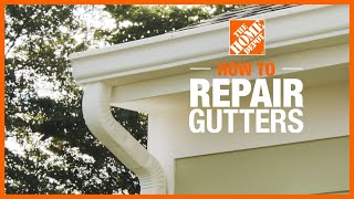 How to Repair Leaking Gutters  The Home Depot [upl. by Nihahs]