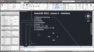 AutoCAD 2012  Lesson 1  Interfacemp4 [upl. by Riesman]