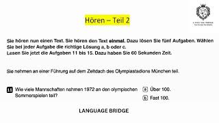 Goethe Zertifikat B1  Model Test5 l Hören B1  Hören mit Lösungen  Languagebridge001 [upl. by Northrop]