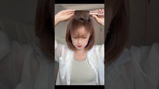 Straightener technique for unlimited volume for short hair🎀Girlsstylebeauty hairstyle shorts [upl. by Tricia]