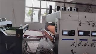 Corrugated carton box printer slotter rotary die cutter vibration stacker machine Selling [upl. by Latashia]