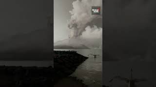 Indonesia’s Ruang volcano erupts sparking flashes of lightning🌋 [upl. by Ailat997]