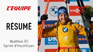 Biathlon  Franziska Preuss simpose au sprint dHochfilzen et devance Sophie Chauveau [upl. by Gnut304]