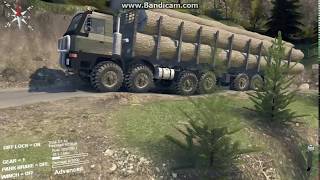 SpinTires TATRA 12x12 Massive Load climbing the Hill Part2 [upl. by Genisia]