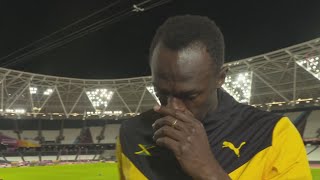 Usain Bolts 100m Bronze Medal Interview  IAAF World Championships London 2017 [upl. by Cassella146]