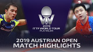 Hugo Calderano vs Jeoung Youngsik  2019 ITTF Austrian Open Highlights R16 [upl. by Aillicirp]