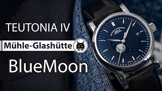 MühleGlashütte TEUTONIA IV BLUEMOON M144 62LB Review amp Unboxing  4K [upl. by Aihsas]