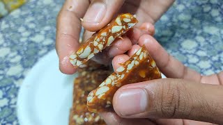 Shenga Chikki recipe in Kannada  ಶೇಂಗಾ ಚಿಕ್ಕಿ ಮಾಡುವ ಸುಲಭ ವಿಧಾನ  Groundnut Chikki  Nammoora Aduge [upl. by Areivax]