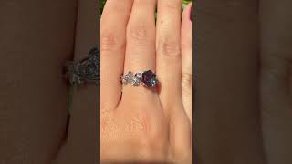 Hexagon Alexandrite Floral Twig Engagement Ring [upl. by Aissyla]