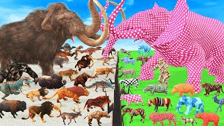 Prehistoric Animals Epic Battle Cloth Animals vs Real Life Animals Mammal Animal Revolt Battle [upl. by Ayatal999]