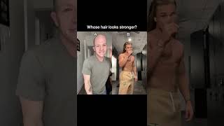 WHOSE HAIR LOOKS STRONGER 💪 hair hairstyle haircare shorts funny [upl. by Ttenyl]