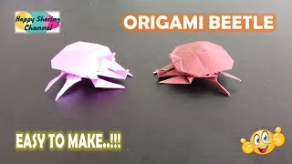 Origami Beetle  Easy Origami Instructions [upl. by Esinyl]