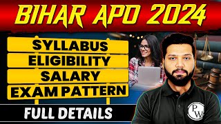 Bihar APO New Vacancy 2024  Eligibility SyllabusExam Pattern Salary  Judiciary By PW [upl. by Moriah]