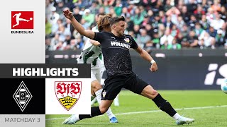 Demirovic Scores Twice  Borussia Mgladbach  VfB Stuttgart 13  Highlights  MD 3 – Bundesliga [upl. by Ehtyaf641]