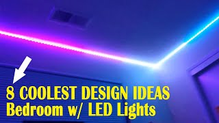 Top 8 Bedroom With Led Lights  Room Lighting Interior Design  Bedroom Home Decor Ideas [upl. by Yatzeck264]