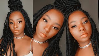 Oh Shes Cute  Bobbi Boss Faux Loc Curly Lace Front Wig MLF519 ZALA  Caitlin [upl. by Xaviera506]