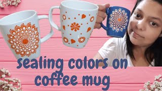 coffee mug mandala  WATERPROOF  Acrylic Colors [upl. by Eupheemia]