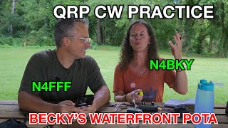 Beckys QRP CW POTA Activation  CW Practice at Wheeler Boat Ramp  QCX Mini [upl. by Enihsnus650]