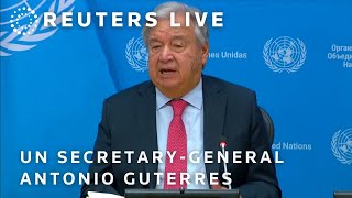 LIVE UN SecretaryGeneral Antonio Guterres speaks ahead of UN General Assembly [upl. by Schouten]