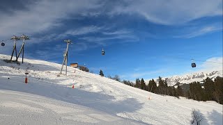 MEGEVE ski resort  Skiing GREEN A Top part on a sunny day  Feb 2024 [upl. by Jasmin495]