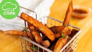 Süßkartoffel Pommes frittieren im Topf  Knusprig amp lecker 😍 [upl. by Ylrad]