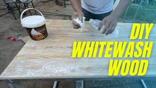 DIY WHITE WASH FINISHES FOR WOOD PINE WOOD JATI BELANDA ayobikinsendiri [upl. by Sezen]