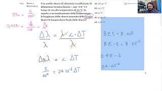 🔭 Luglio 2024  Fisica e matematica n° 253  Una sottile sbarra di alluminio coefficiente di dila… [upl. by Besse]