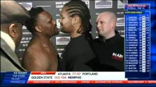 Dereck Chisora kisses Carl Baker during a staredown [upl. by Henrik]