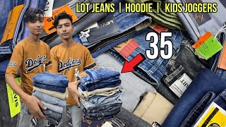 🤑 Biggest Lot Jeans Winter Hoodie Kids Joggers Wholesale  Lot jeans wholesale market in kolkata🤑 [upl. by Suiravaj]