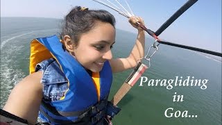 Parasailing in Goa by Varsha Tripathi  What Happened in Goa Varsha VLogs [upl. by Aikahs865]