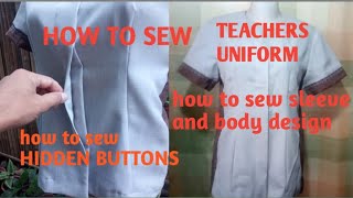 HOW TO SEW TEACHERS UNIFORM 2021 HOW TO MAKE TEACHERS UNIFORM PAANO MAGTAHI NG TEACHERS UNIFORM [upl. by Christoforo]