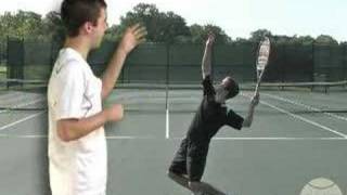 Tennis Lesson Serve Step 6  Leg Push [upl. by Airdnalahs]