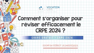 CRPE 2024 ～ COMMENT SORGANISER POUR RÉVISER EFFICACEMENT [upl. by Ahsirpac]