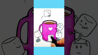 Easy cute drawing  Drawing a cute coffee cup [upl. by Llorre437]