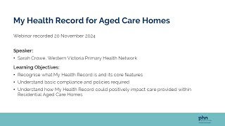 My Health Record for Aged Care Homes [upl. by Lasorella]