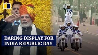 India exhibits military might at grand Republic Day parade in New Delhi [upl. by Langill341]