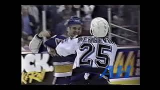 NHL Jan 28 1993 Marc BergevinTB v Kelly ChaseSTL Tampa Bay Lightning St Louis Blues [upl. by Maia351]