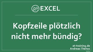 Kopfzeile nicht mehr linksbündig  ExcelProblem gelöst [upl. by Rebeca]