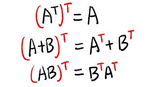 Properties of the transpose of a matrix linear algebra tutorial [upl. by Schellens387]