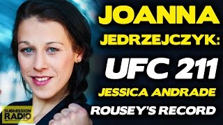 Joanna Jedrzejczyk Responds to Jessica Andrades quotWeak Chinquot Comments  UFC 211 [upl. by Ameline510]