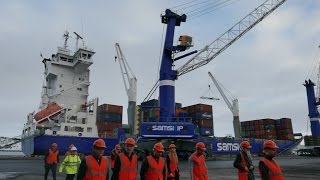 Visiting Container Ship Helgafell  Samskip 2017 [upl. by Bethany897]