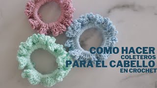 Coleteros Chuflines Sujetadores o Donuts en Crochet para el Cabello [upl. by Blane]