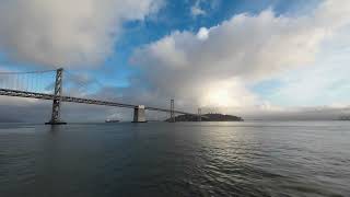 Ferry in the SF Bay Harbor Bay to SF looking south into the bay north to Oakland [upl. by Nylyahs7]