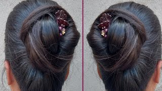 🌻 Beautiful Unique Hairstyle For Wedding  Hair Tutorial For Girls  Simple hairstyle  Juda design [upl. by Aimahs]