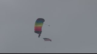 Skydivers jump over Oglebay at 3600 feet [upl. by Kirst]